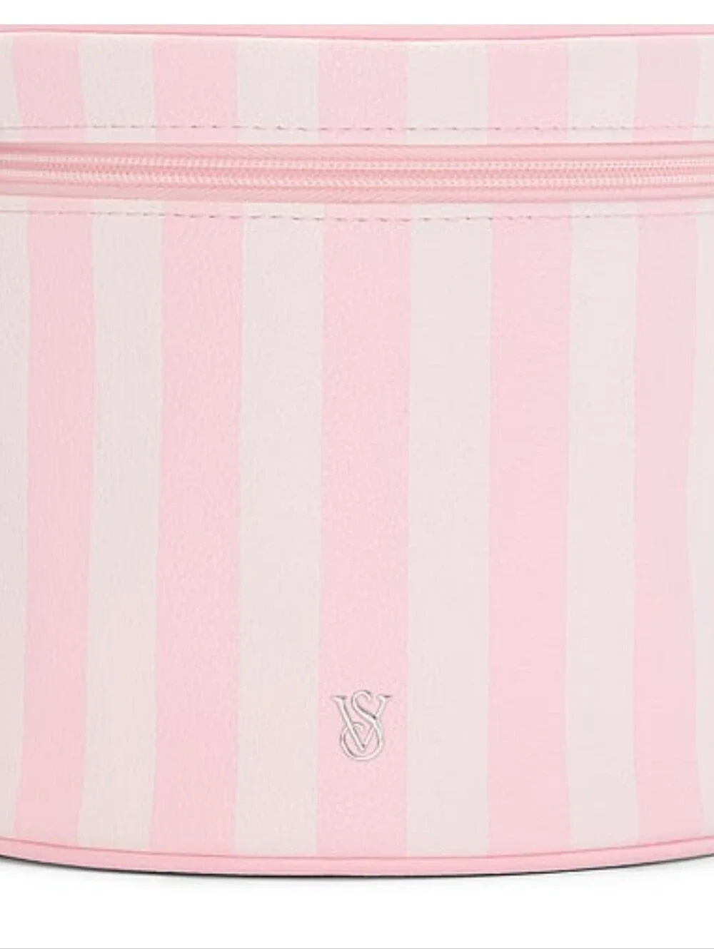 Victoria's Secret Pink Striped Cosmetic Storage Case Set Of 2 Makeup Bags